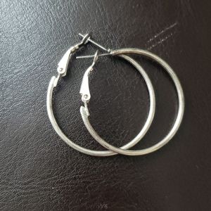 Silver hoop earrings